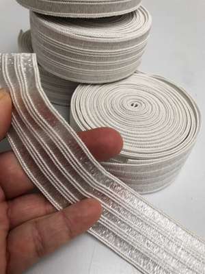 5 meter linning elastik med krystaloverflade, 35 mm